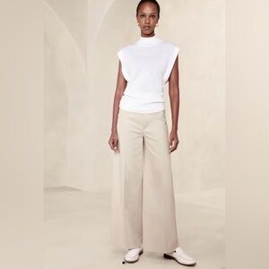 Banana Republic Cream Wide-Leg Pants